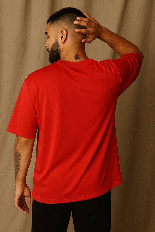 Red Oversized T-shirt - Unisex - Image 2